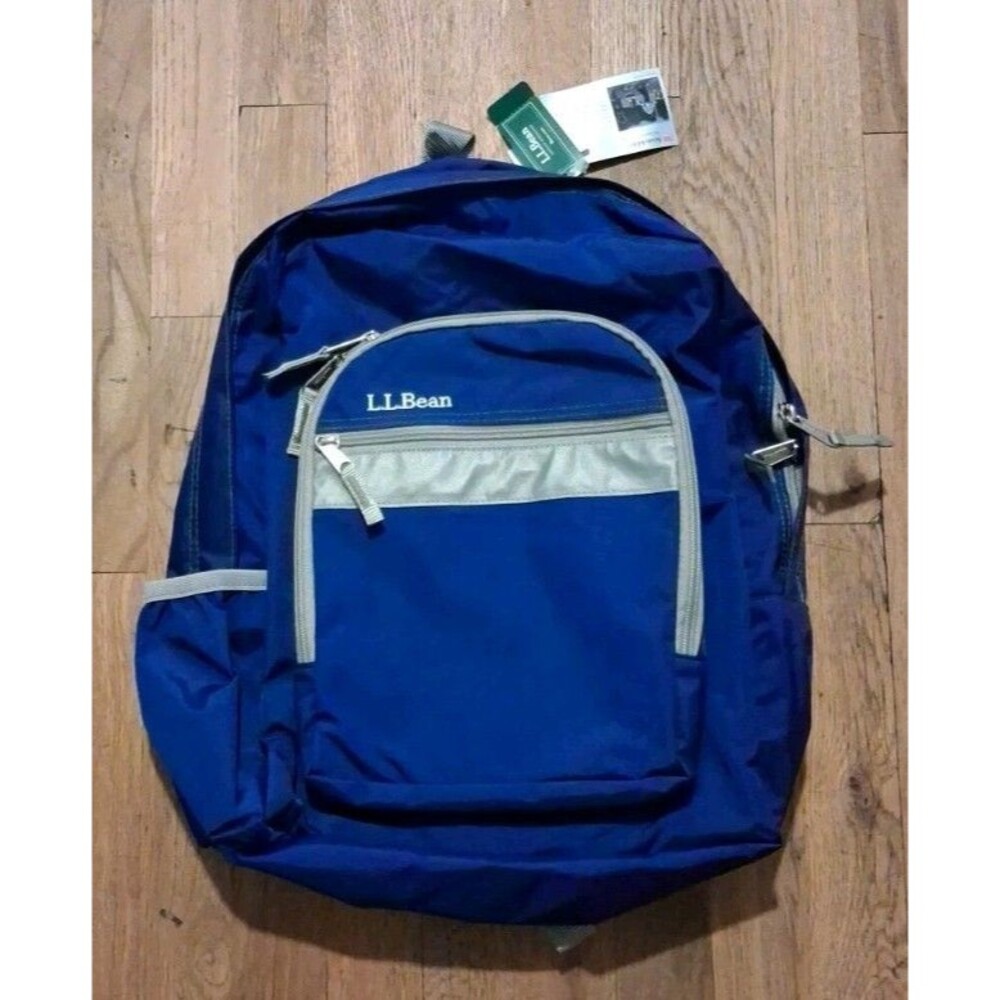 L.L.Bean Original Book Pack Royal Blue Backpack School Bag Reflective NWT